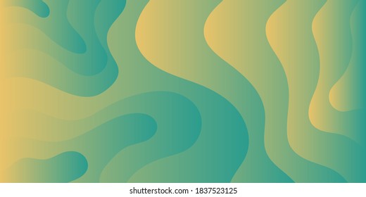 Modern Abstract Background with Wave Element and Green Yellow Color Gradient.