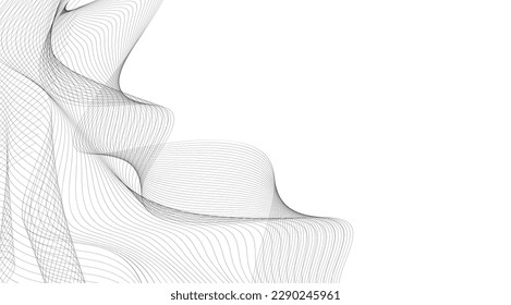 Fondo Resumen Moderno. Elemento de onda abstracta para el diseño. Onda con líneas creadas con la herramienta de mezcla. Png de línea ondulada curvada 
