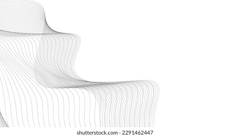 Modern Abstract Background. Abstract wave element for design. Wave with lines created using blend tool. Curved wavy line png 