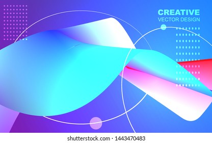 Modern abstract background with wave flow liquid shape rainbow color. Vector art design template for use trendy cover, banner, poster and background your project