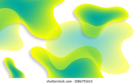 Modern Abstract Background with Wave Flui Liquid Element and Vibrant Yellow Green Gradient Color	