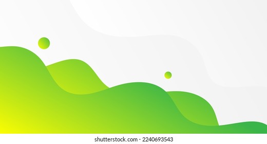 Modern Abstract Background Wave Fluid Liquid Motion and Green Yellow Gradient Color