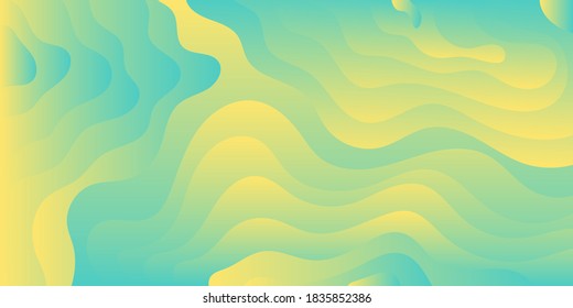 Fondo abstracto moderno con degradado de color ondulado y amarillo verde.