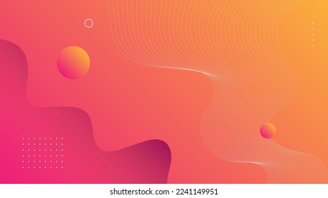 Modern Abstract Background Wave Lines Fluid Liquid Motion and Orange Pink Gradient Color