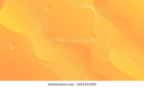 Líneas de onda de fondo abstracto moderno Movimiento líquido fluido y color gradiente naranja amarillo
