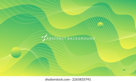 Color de las líneas de onda de fondo abstracto moderno Movimiento líquido fluido y degradado verde amarillo