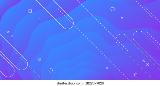 Modern Abstract Background With Wave, Memphis Element And Color Gradient.