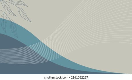 moderner abstrakter Hintergrund mit flachen Linien und Rahmenblättern