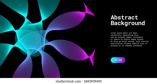 Moderner abstrakter Hintergrund mit schroffen Linien in blauen und violetten Farbtönen. Wave Line Art, geschwungenes Design. Vektorgrafik. Geeignet für die Verwendung, Buchabdeckung, CD-Cover, Flyer, Website-Hintergrund