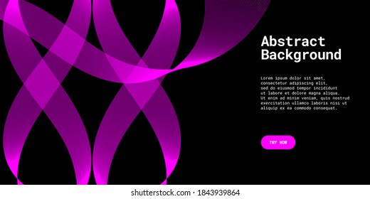 Modern abstract background with wavy lines in pink. Wave line art, curved smooth design. Vector illustration. Suitable for use, book cover, cd cover, flyer, website background