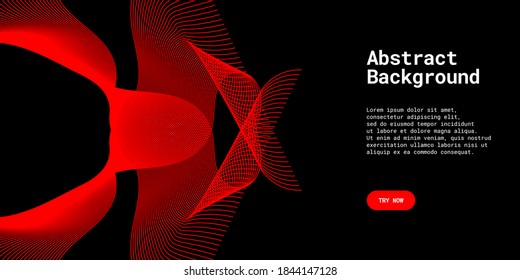 Moderner abstrakter Hintergrund mit schroffen Linien in Rot. Wave Line Art, geschwungenes Design. Vektorgrafik. Geeignet für die Verwendung, Buchcover, CD-Cover, Flyer, Poster, Website-Hintergrund oder Landing-Page
