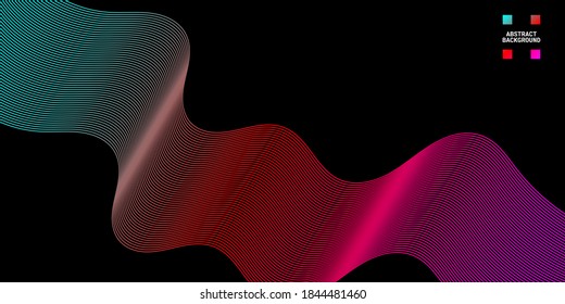 Modern abstract background with wavy lines colorful. Wave line art, curved smooth design. Vector illustration. Suitable for use, book cover, cd cover, flyer, poster, website background or landing page