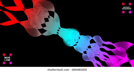 Modern abstract background with wavy lines colorful. Wave line art, curved smooth design. Vector illustration. Suitable for use, book cover, cd cover, flyer, poster, website background or landing page