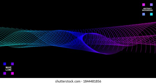Fondo abstracto moderno con líneas onduladas coloridas. Arte de línea ondulada, diseño liso curvo. Ilustración vectorial. Adecuado para uso, portada de libro, cubierta de cd, volante, afiche, fondo de sitio web o página de inicio