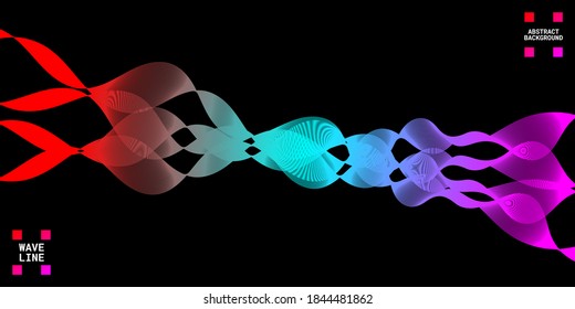 Modern abstract background with wavy lines colorful. Wave line art, curved smooth design. Vector illustration. Suitable for use, book cover, cd cover, flyer, poster, website background or landing page