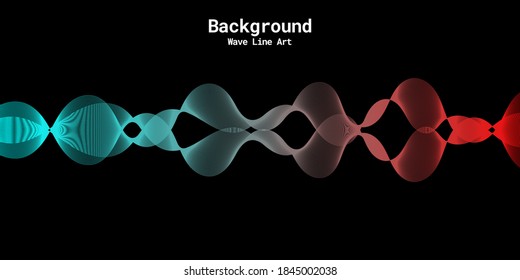 Fondo abstracto moderno con líneas onduladas en tonos rojos y azules. Arte de línea ondulada, diseño liso curvo. Ilustración del vector
