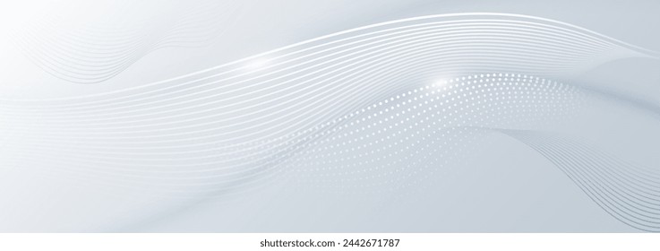 Modern abstract background with wavy lines. Digitalfuture technology concept. vector illustration. Vektor Stok