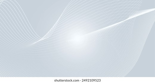 Modern abstract background with wavy lines. Digitalfuture technology concept. vector illustration.