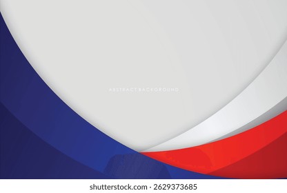 Modern abstract background white, blue and red with silver color