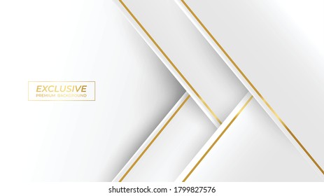 Modern abstract background white color with gold Origami exclusive wallpaper 