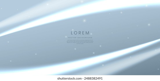 Modern abstract background white glowing neon on grey background. You can use for ad, poster, template, business presentation. Vector illustration