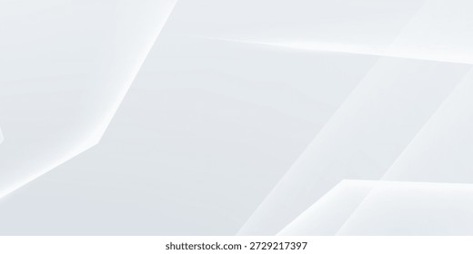Fundo abstrato moderno em branco e cinza. Minimalista. Gradiente de cor. Brilhante. Formas geométricas. efeito 3D. Linhas, faixas, triângulos.