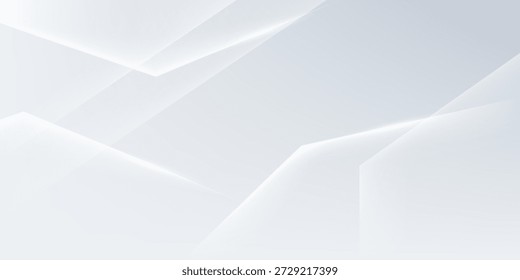 Fondo abstracto moderno en blanco y gris. Minimalista. Degradado de color. Brillante. Formas geométricas. Efecto 3D. Líneas, rayas, triángulos.