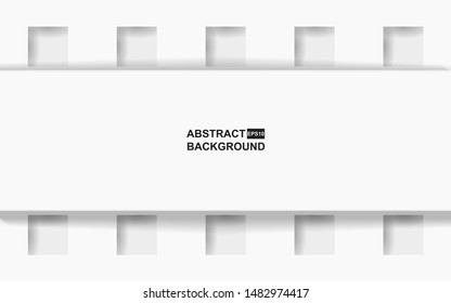 Modern abstract background with white paper art texture style. Vector design template, for use element cover, banner, card, advertising