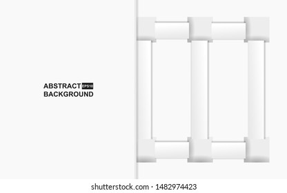 Modern abstract background with white paper art texture style. Vector design template, for use element cover, banner, card, advertising