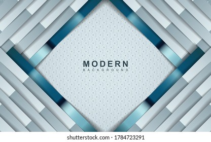 Modern abstract background with white realistic paper art shape and silver metallic decoration. Elegant vector design can use for banner promotion, greeting card, invitation, cover book, flyer, poster