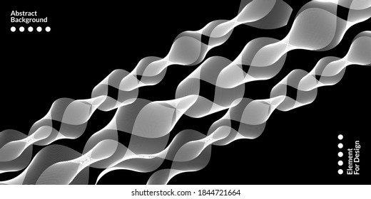 Modern abstract background with white wavy lines. Wave line art, curved smooth design. Vector illustration. Suitable for use, book covers, cd covers, flyers, posters, website backgrounds 