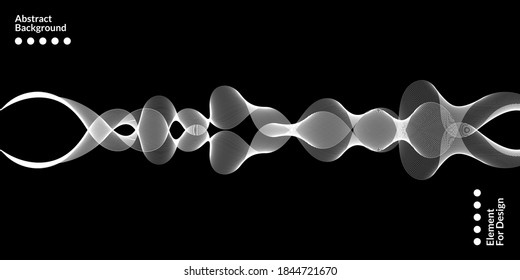 Modern abstract background with white wavy lines. Wave line art, curved smooth design. Vector illustration. Suitable for use, book covers, cd covers, flyers, posters, website backgrounds 