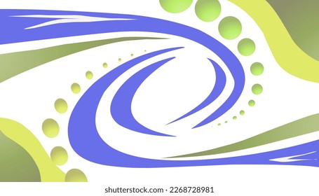 Moderner abstrakter Hintergrund auf gelbem, blauer Spirale und gelben Blasen. Perfekt für Bildschirmhintergründe, Poster, Banner, Werbung auf Websites