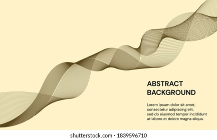 Modern abstract background with yellow color dynamic wave lines. Vector Illustration