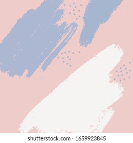 Modern abstract background for your design. Pink and blue colors. Brush strokes