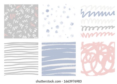 Modern abstract background for your design. Pink and blue colors. Brush strokes