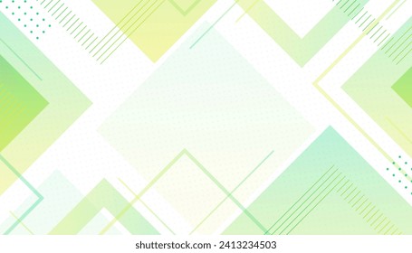 Modern abstract background,geometric, green and yellow gradation, transparent, memphis ,halftone effct