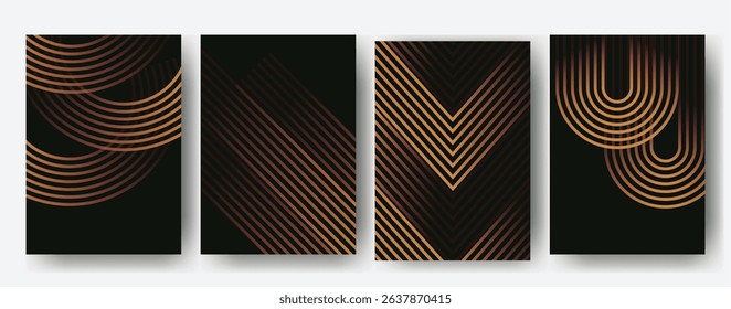 Modern abstract backgrounds collection with flowing lines for stylish presentations	
