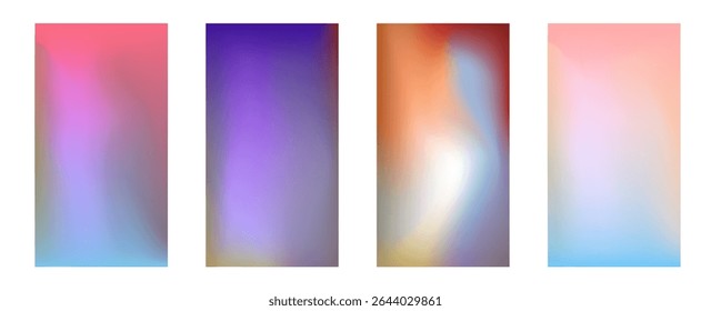 Modern abstract backgrounds with color gradient effect. Bold colorful vector design for posters, flyers, social media stories and booklet covers.