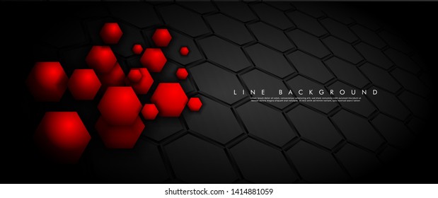 Modern abstract backgrounds with dark red hexagon shapes