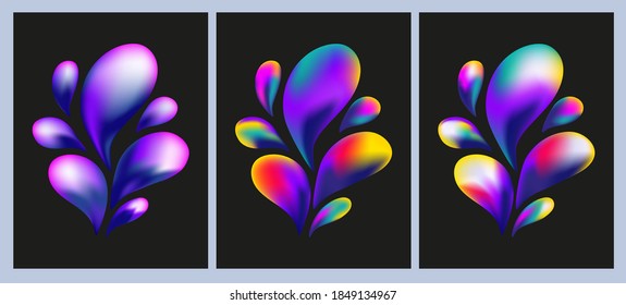 Modern abstract backgrounds with vibrant futuristic shapes. Creative vector fluid gradient illustrations. For fashion cover, banner, flyer, booklet, web, postcard, poster, social media story design.