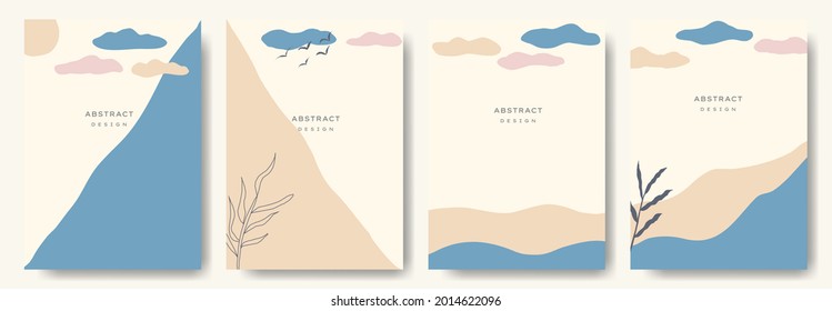 Modernos y abstractos fondos de un estilo minimalista. varias formas configuran plantillas de diseño adecuadas para la invitación de volante de papel pintado de fondo para tarjetas de fondo y otras. ilustración vectorial