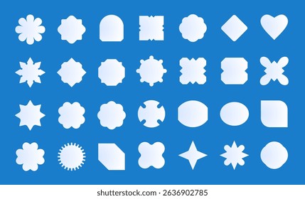 Modern Abstract Badge and Shape Icon Set Editable Vector Elements for Logo, Label, and Web Design