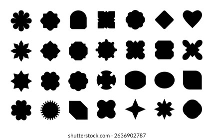 Modern Abstract Badge and Shape Icon Set Editable Vector Elements for Logo, Label, and Web Design