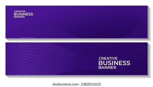 modern abstract banner dark purple gradient wave background with lines