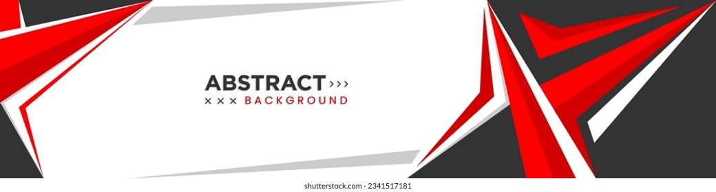 Modern abstract banner design with red and dark grey shapes. Very useful for sport and other event