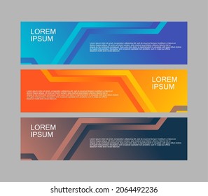 Modern abstract banner design template set. Web banner design. Modern gradient geometric vector design