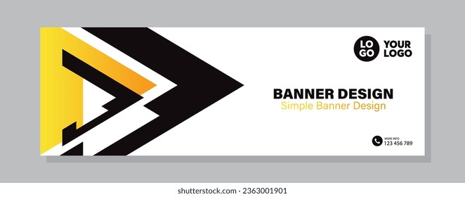 Modern abstract banner design template with geometric shapes. Applicable for Banners, Placards, Posters, Flyers