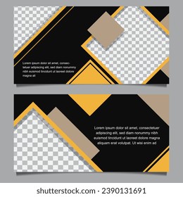 Plantilla moderna de diseño de pancartas abstractas con marco en blanco