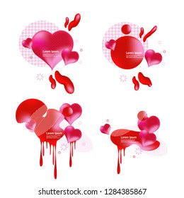 Modern abstract banner with dynamical liquid gradient heart love shape vector